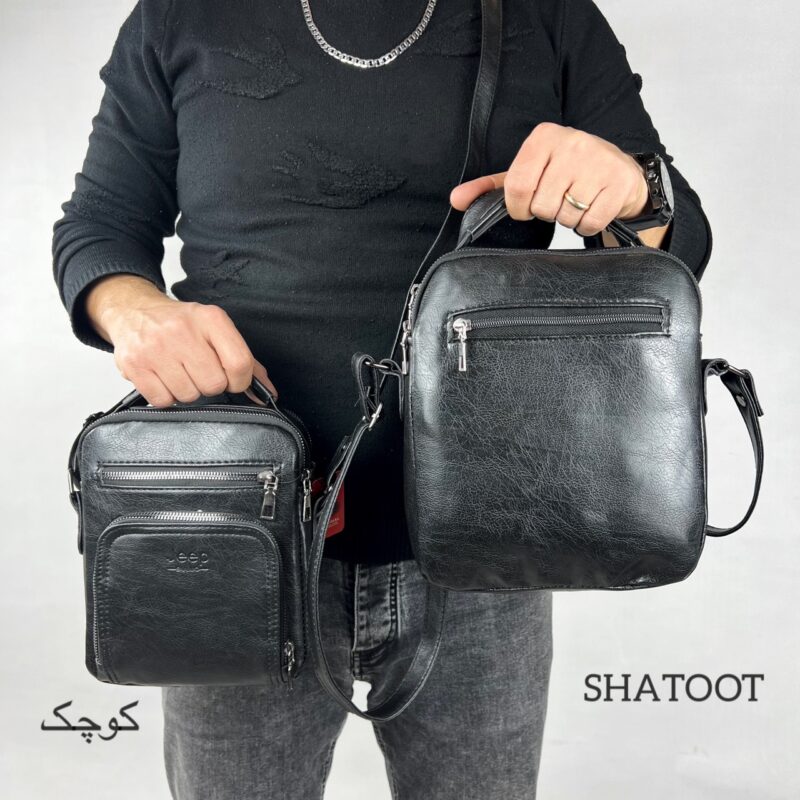 کیف چرم مشکی سامیار